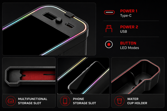 Console Organiseuse "Luna-Glow" — LED RGB Connectée