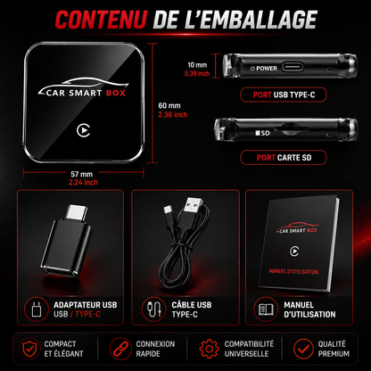 Car Smart Box — Boîtier AI Android Auto & Apple CarPlay Sans Fil